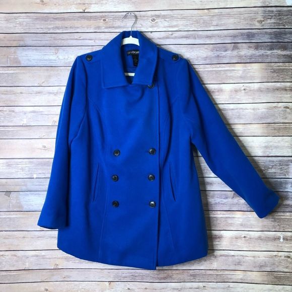 Lane Bryant Jackets & Blazers - Lane Bryant Blue Pea Coat Double Breasted 14/16